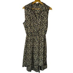 EUC indulge black daisy collared hi-low tank dress